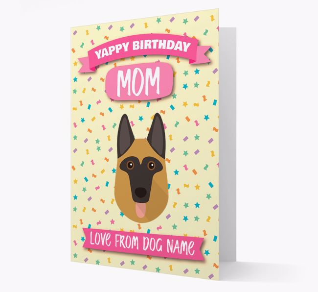 Personalized Card 'Yappy Birthday Mom' with {breedCommonName} Icon